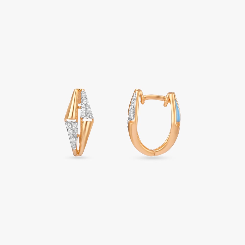 Twin Expression Diamond Hoop Earrings,,hi-res image number null