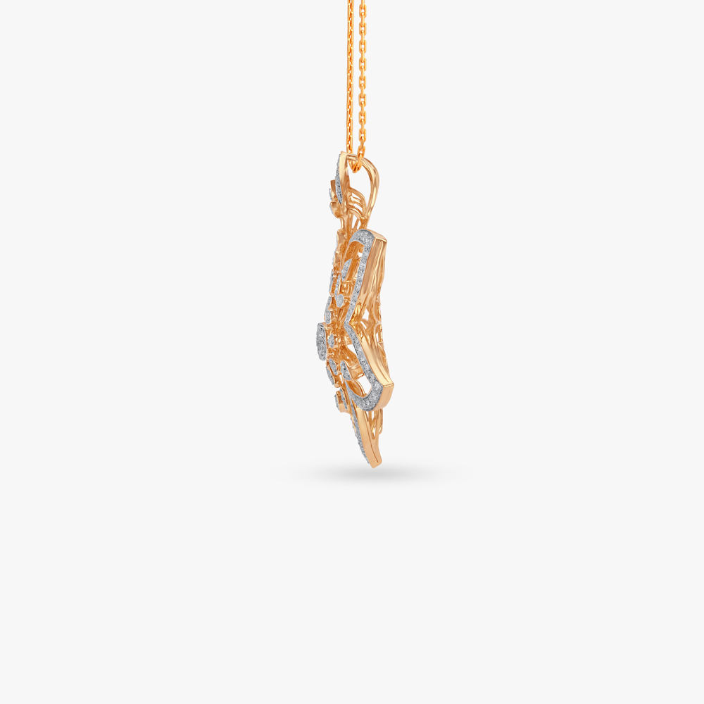 Sculpted Shine Diamond Pendant and Earrings set,,hi-res image number null