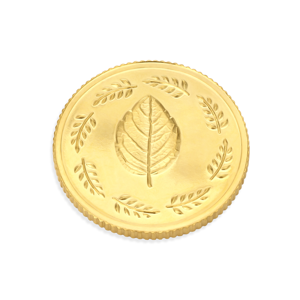 10 GM 24 Karat Tulsi Leaf Gold Coin,,hi-res image number null