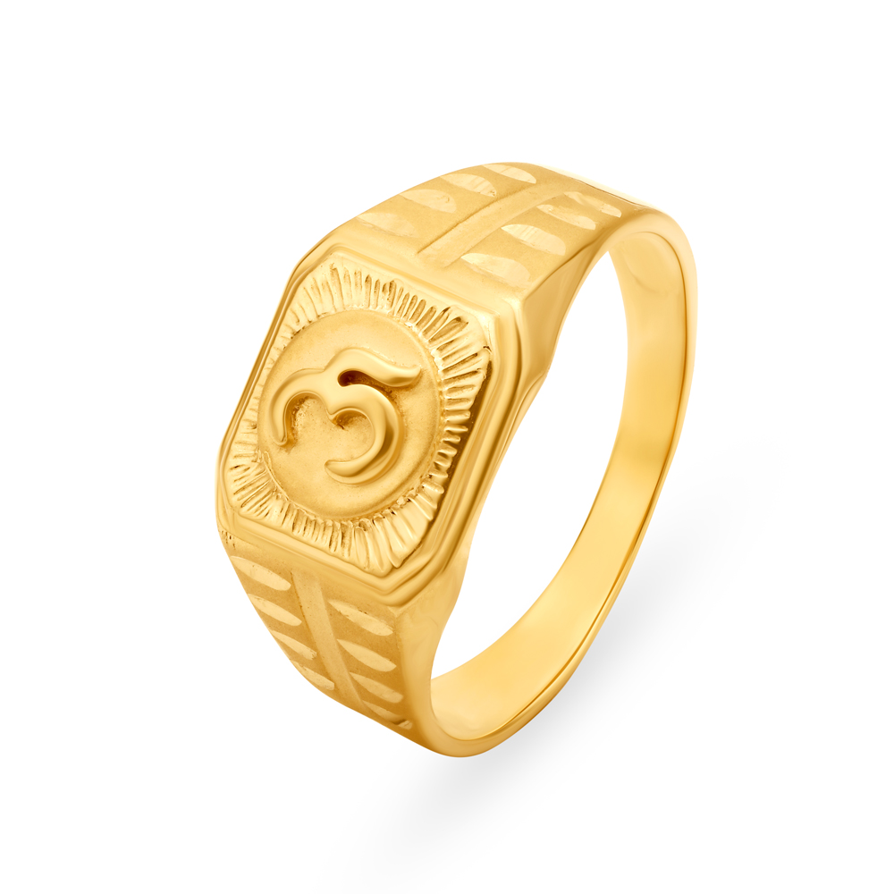 Sacred 22 Karat Yellow Gold Om Ring
