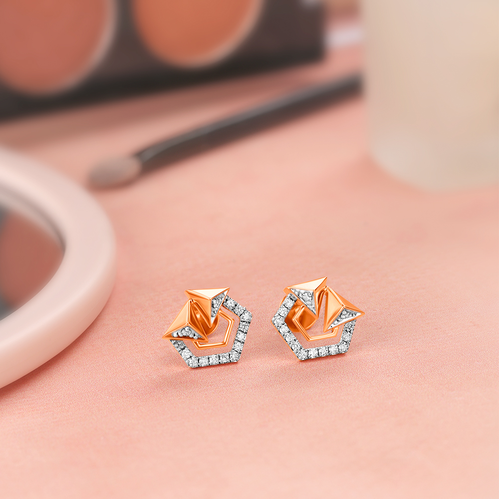 Abstract Stud Earrings,,hi-res image number null