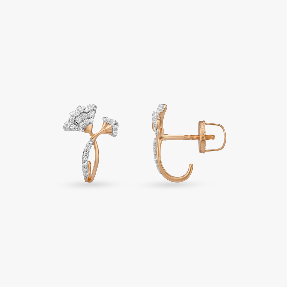 Petal Spark Diamond Stud Earrings,,hi-res image number null