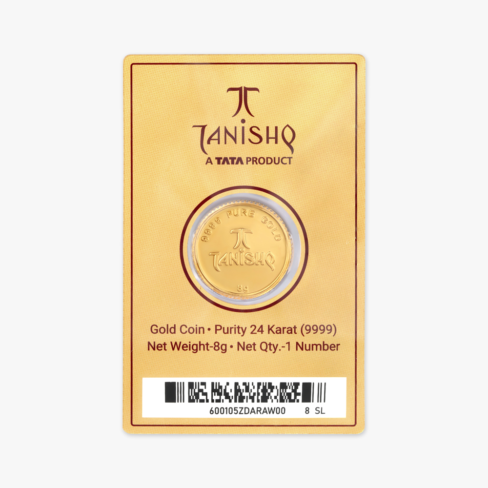 8 gram 24 Karat Gold Coin with Lakshmi Motif,,hi-res image number null