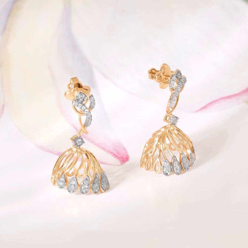 Sparkling Bloom Diamond Jhumka,,hi-res image number null
