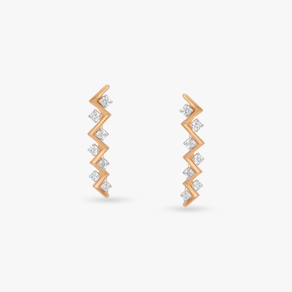 Angular Flow Diamond Stud Earrings,,hi-res image number null