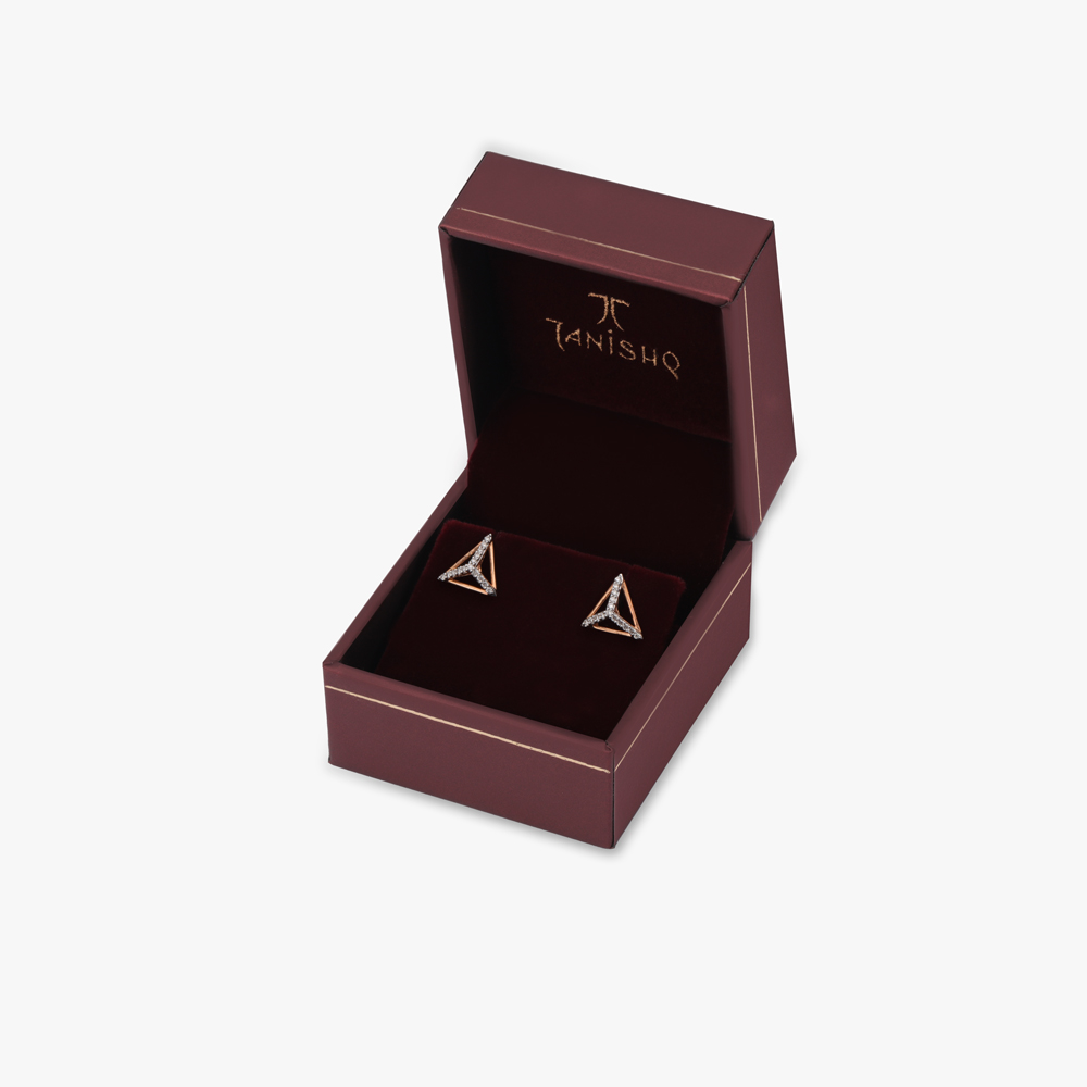 Graceful Triangle Diamond Stud Earrings,,hi-res image number null