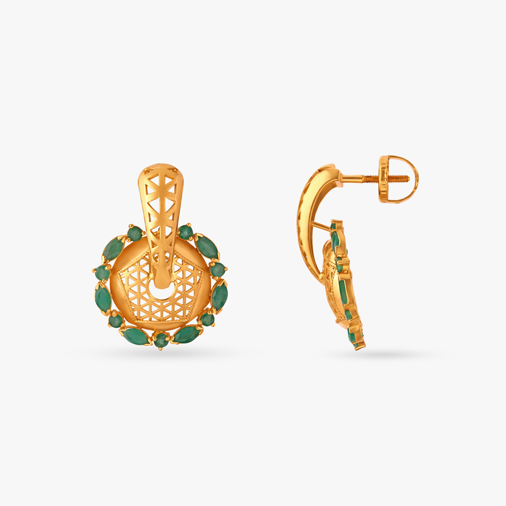 Lush Bloom Emerald Hoop Earrings,,hi-res image number null
