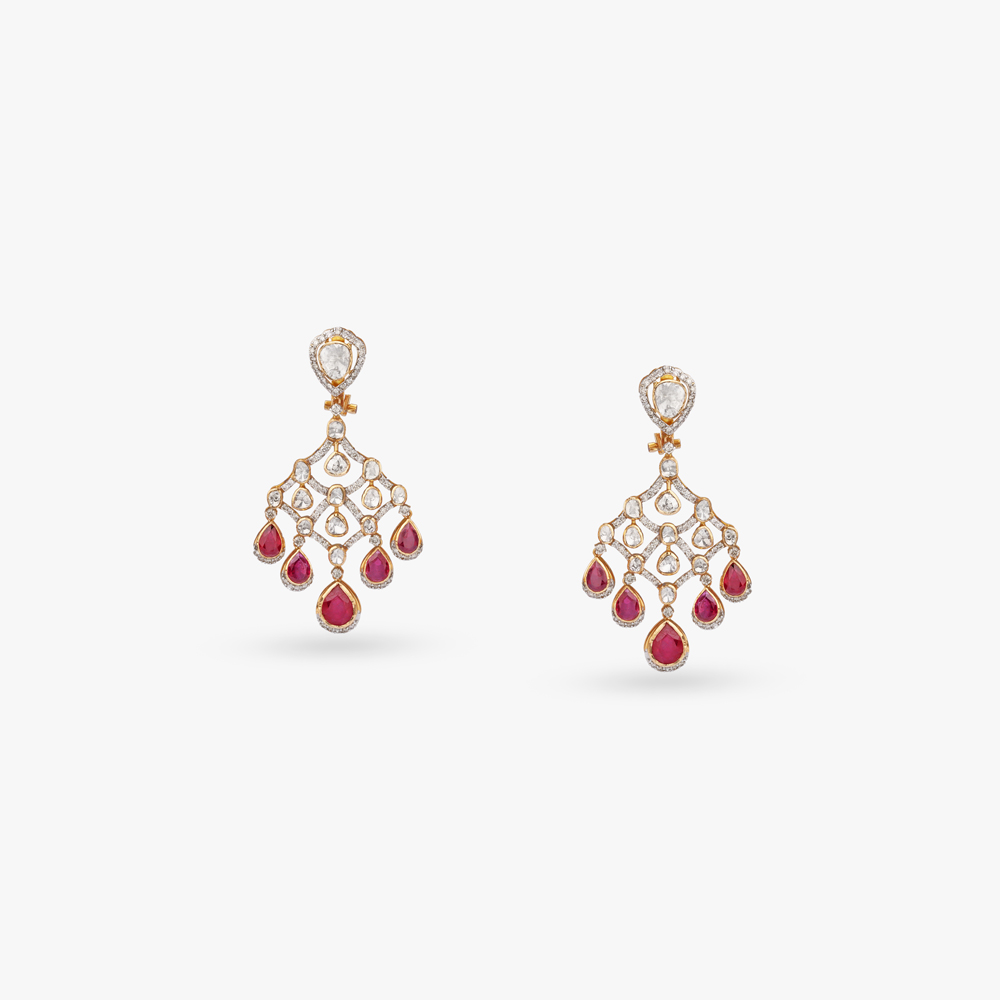 Crimson Cascade Diamond Neckwear Set,,hi-res image number null