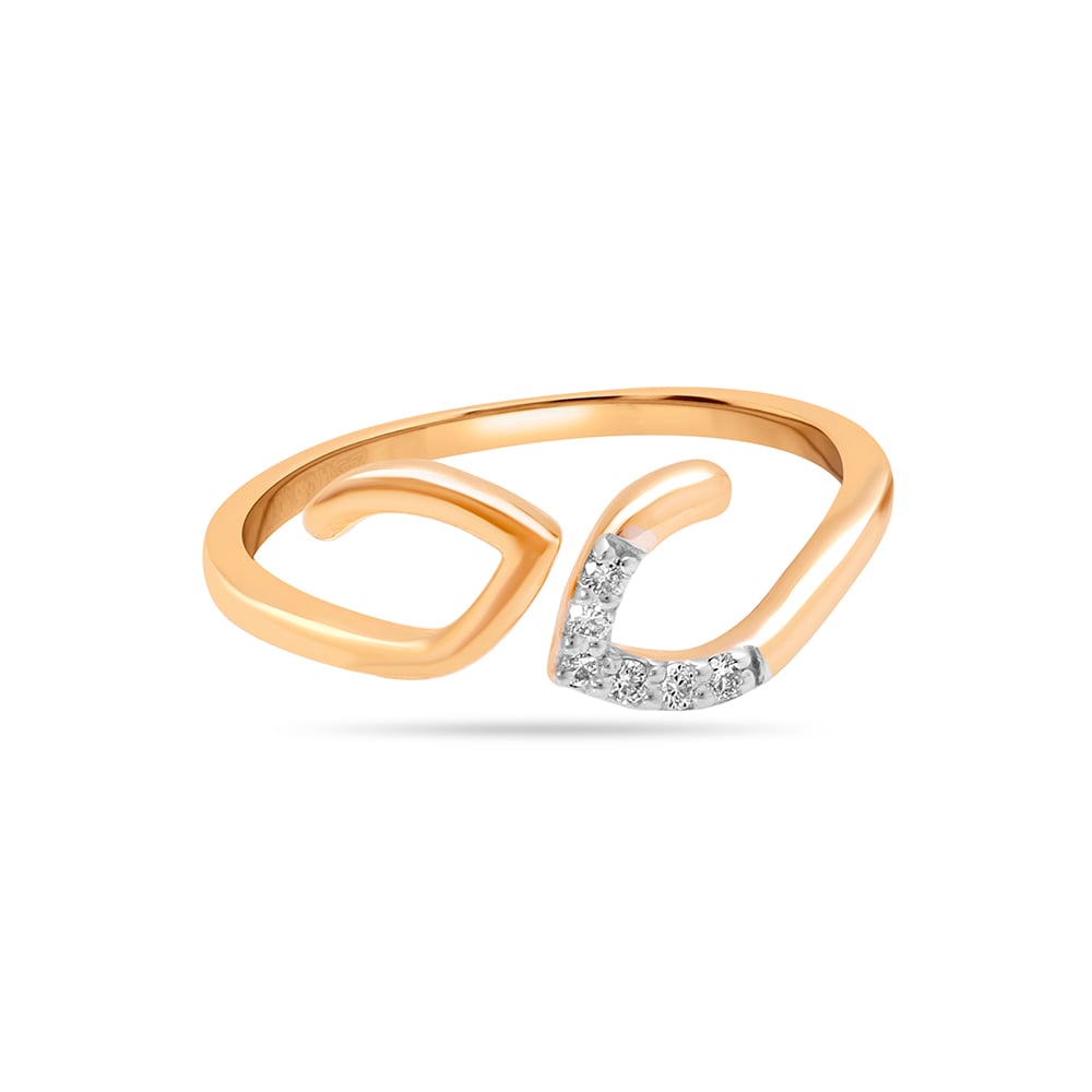 14KT Yellow Gold Disjointed Charm Diamond Ring,,hi-res image number null