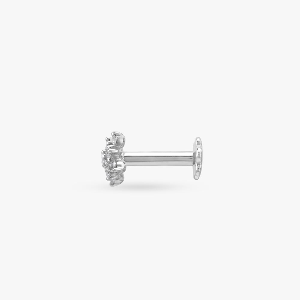 Frosted Blossom Diamond Nose Pin,,hi-res image number null