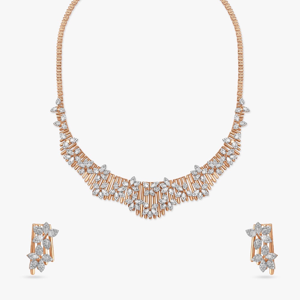 Floral Serenade Diamond Necklace Set,,hi-res image number null