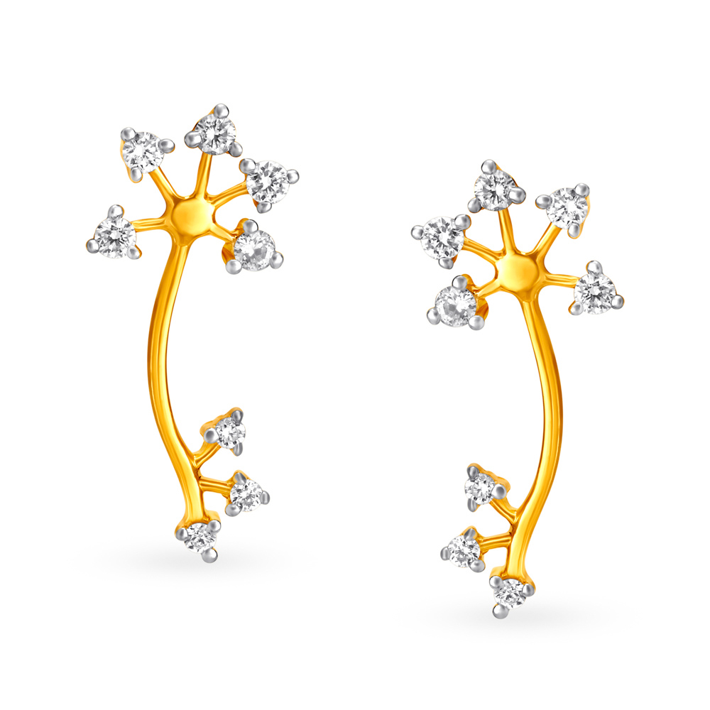 Exemplary Floral Diamond Stud Earrings,,hi-res image number null
