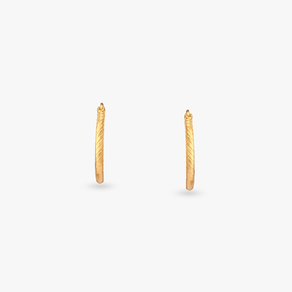 Spiral Thread Gold Hoop Earrings,,hi-res image number null