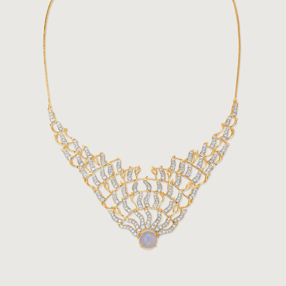 Radiant Opal & Diamond Necklace,,hi-res image number null