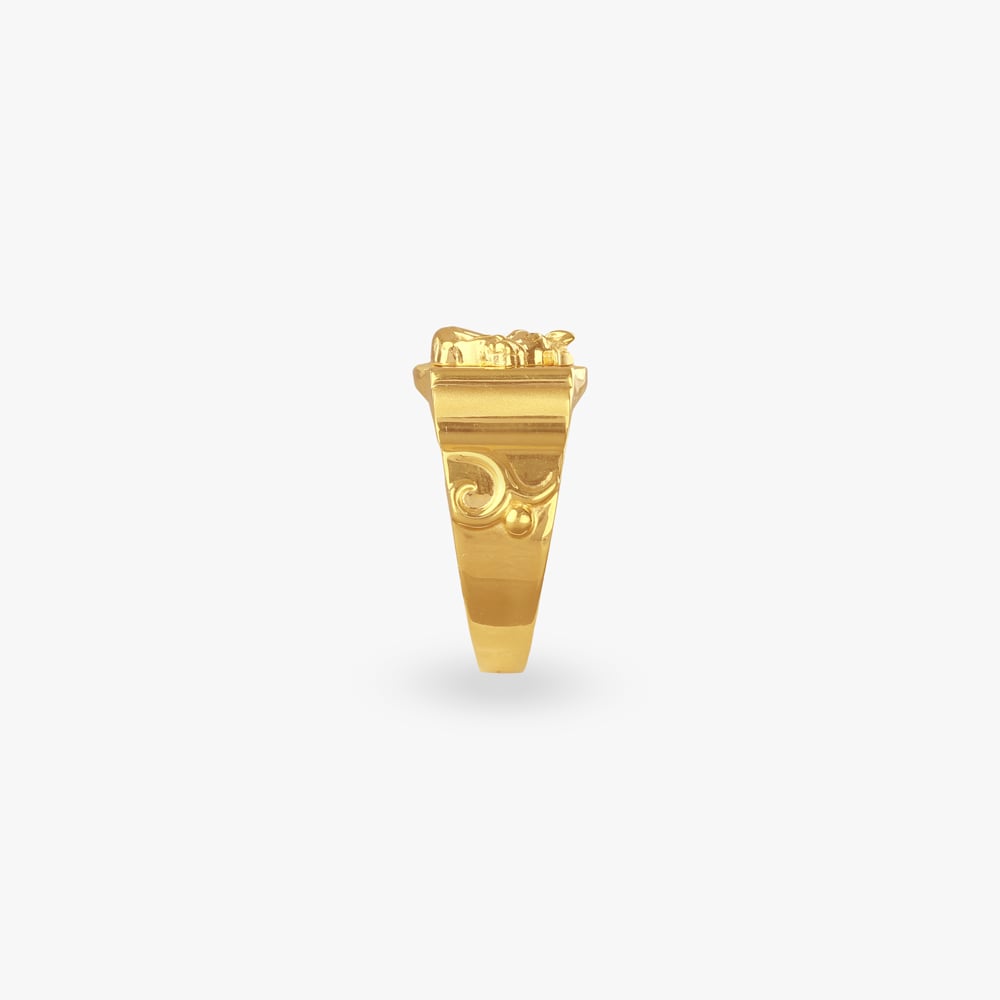 Regal Stallion Gold Ring for Men,,hi-res image number null
