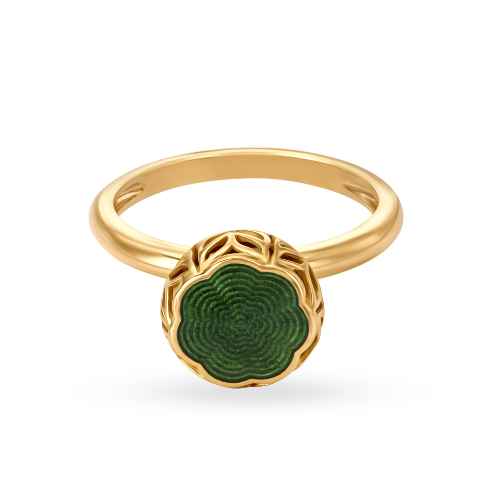 Radiant Meenakari Gold Mesh Finger Ring,,hi-res image number null