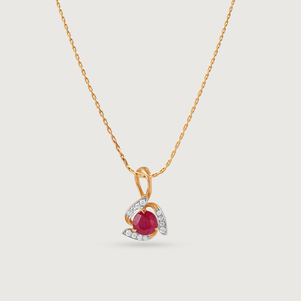 Ruby Rush Diamond & Gold Pendant,,hi-res image number null
