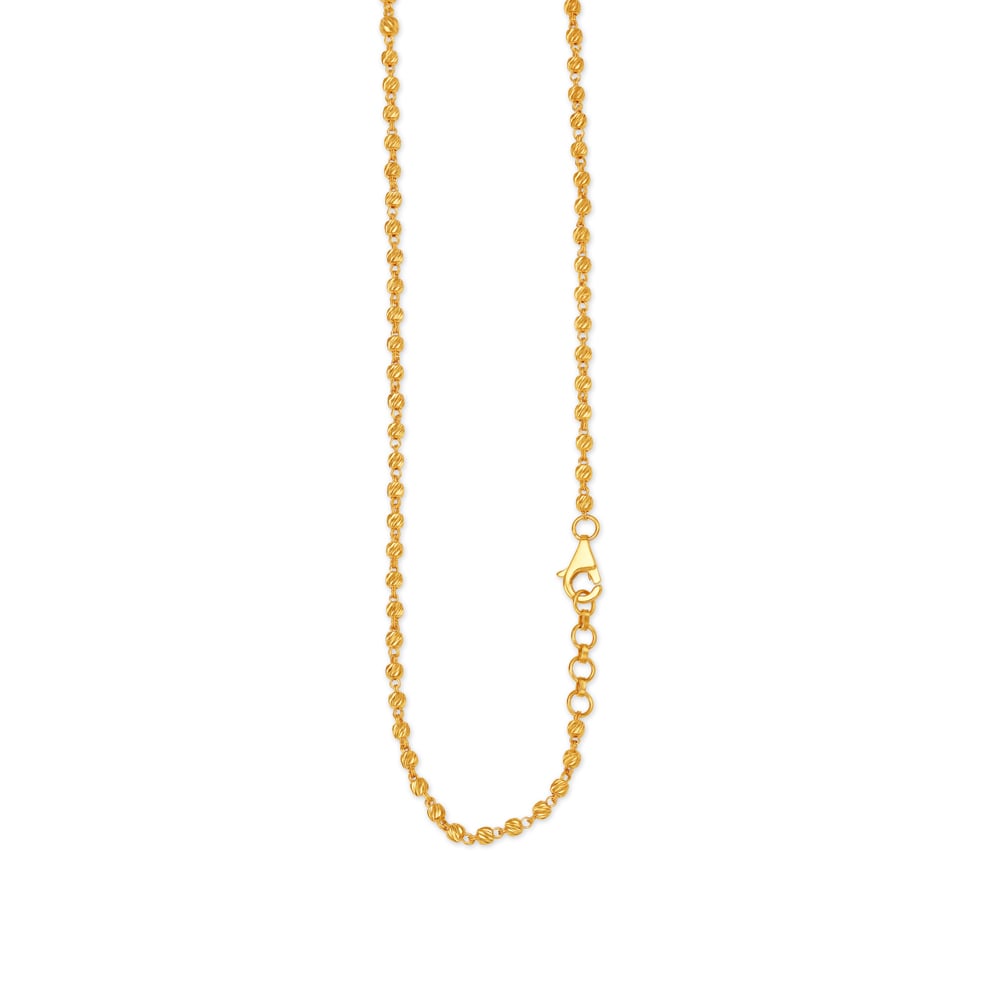 Sleek Artistic Bead Gold Chain,,hi-res image number null