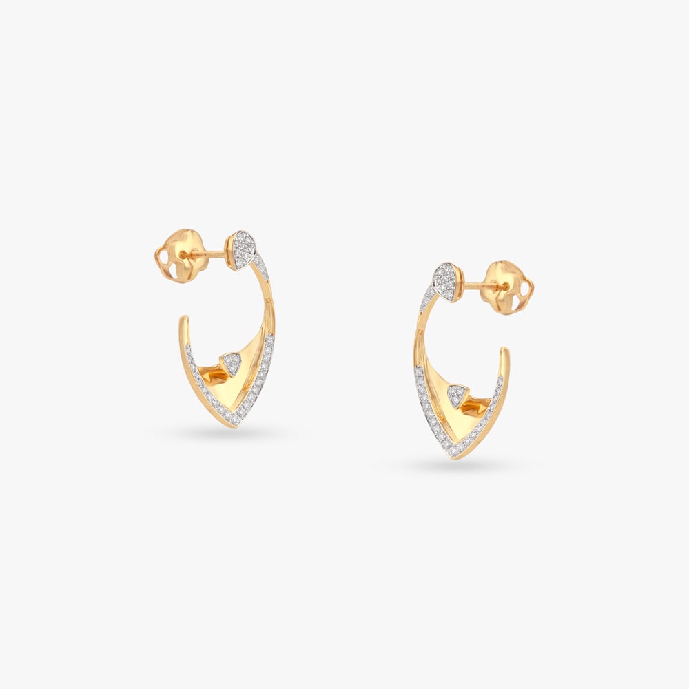 Whispered Reflection Diamond Hoop Earrings,,hi-res image number null