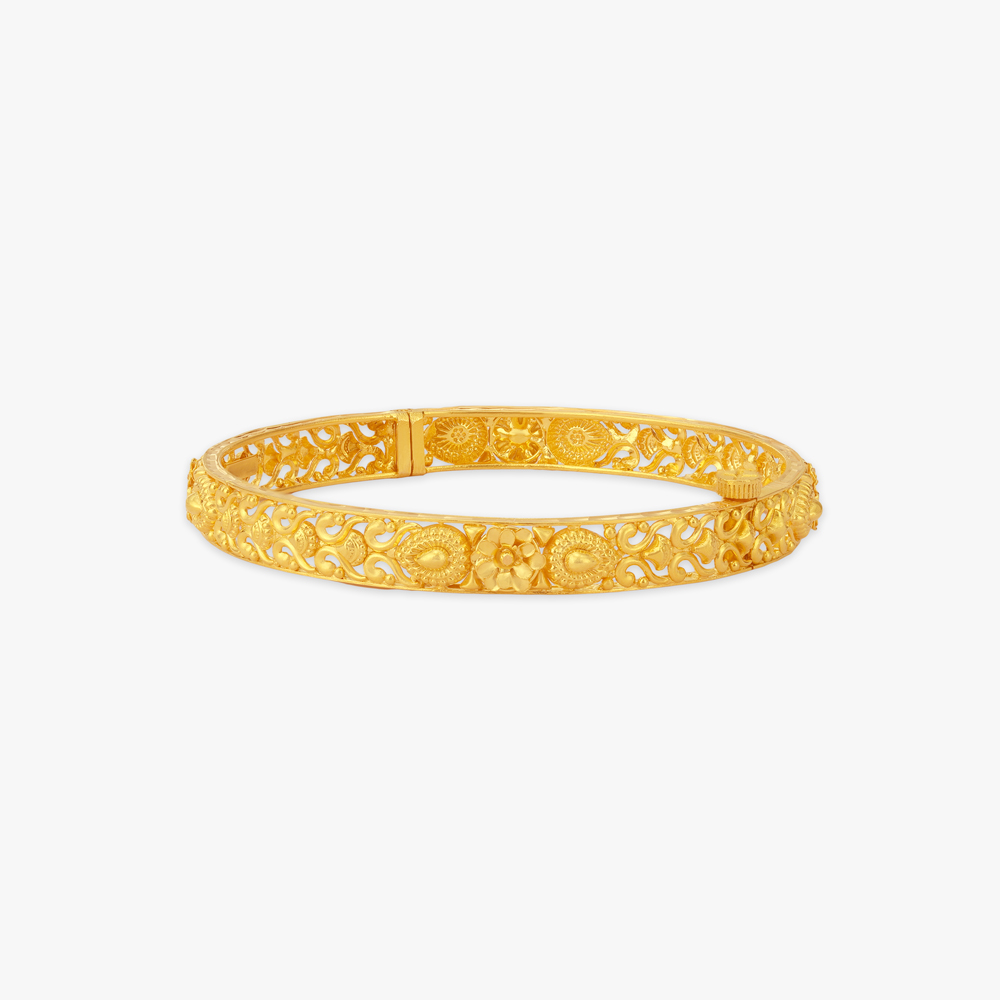 Heritage Bloom Gold Bangles,,hi-res image number null