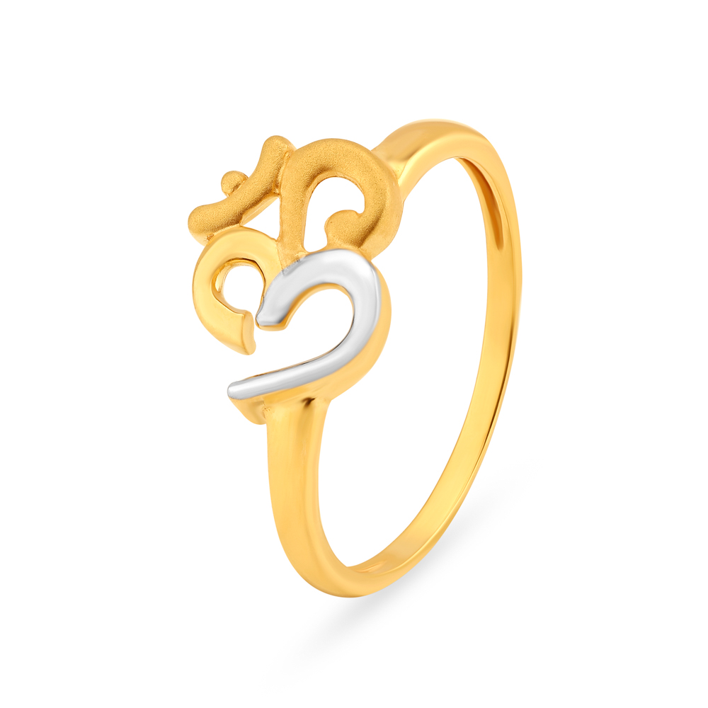 Auspicious 22 Karat Yellow Gold Om Finger Ring