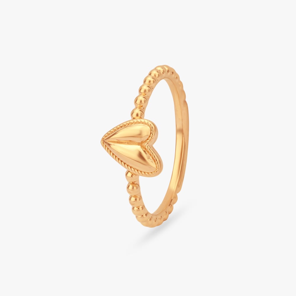 Love Bead Gold Finger Ring,,hi-res image number null