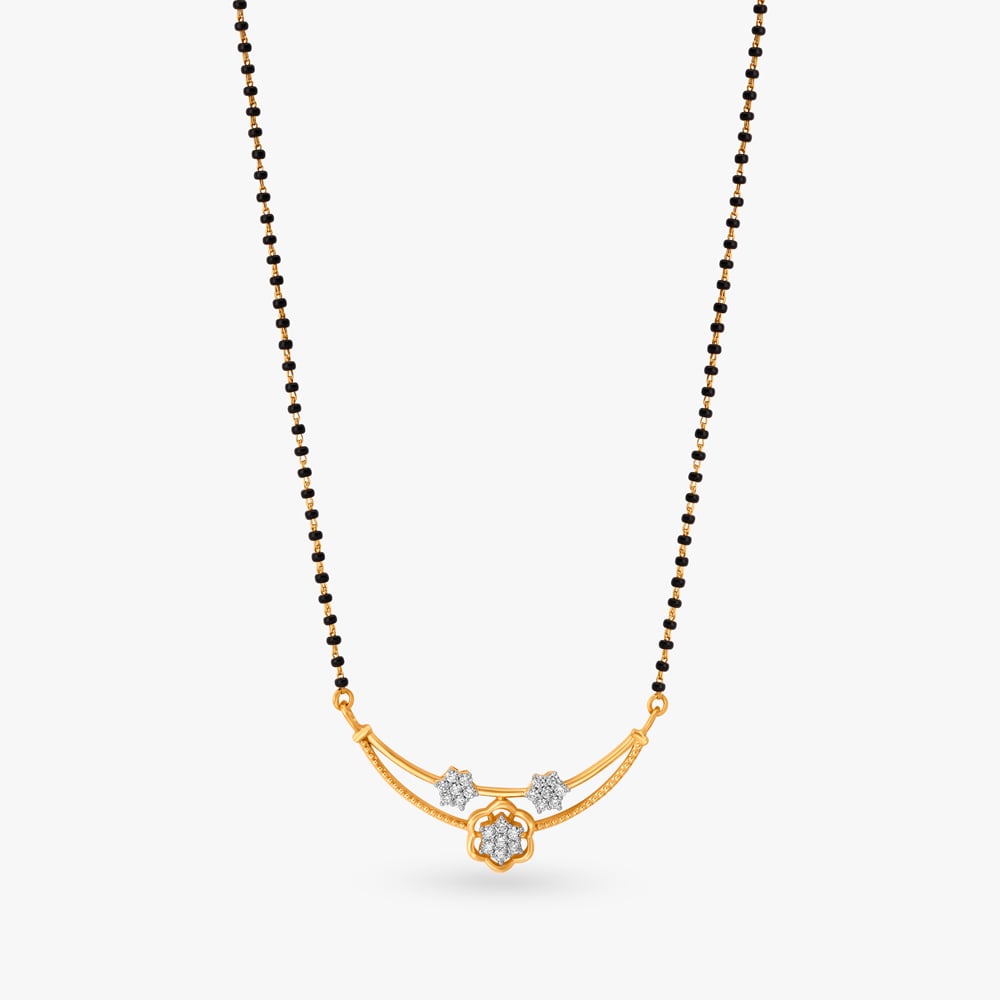 Exquisite Floral Diamond Mangalsutra,,hi-res image number null
