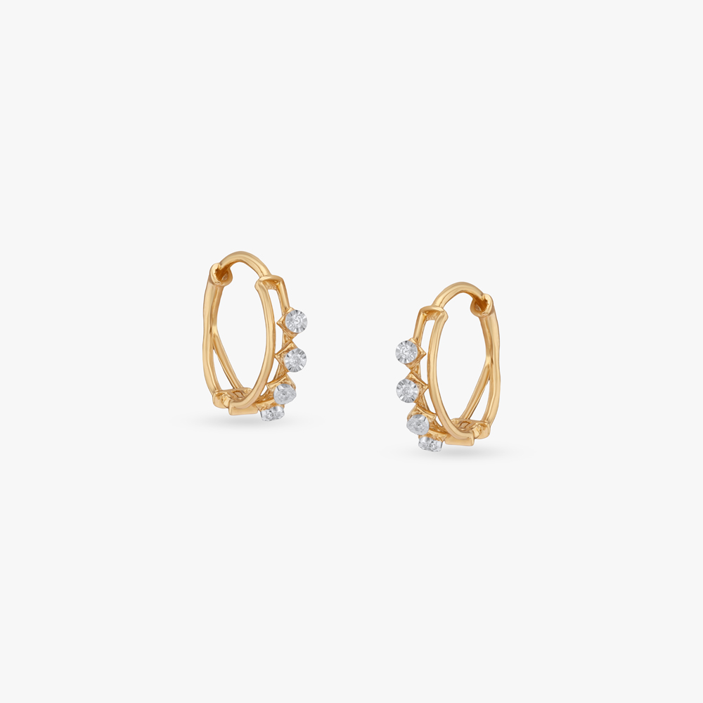 

Refined Spark Diamond Hoop Earrings