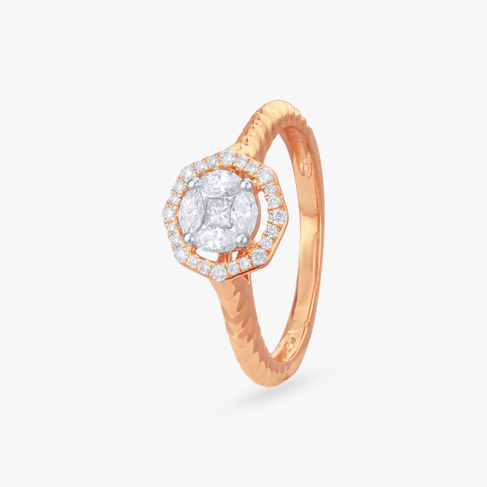 

Hexa Halo Diamond Ring