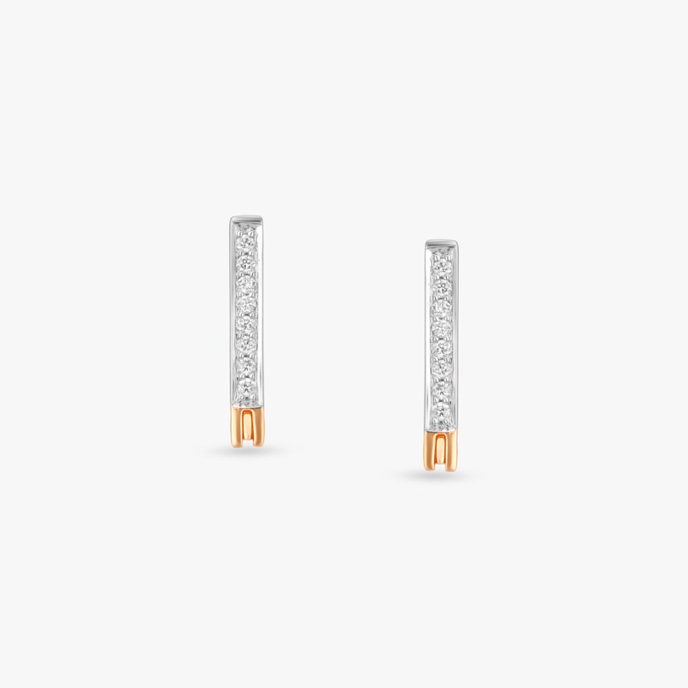 Angular Spark Diamond Hoop Earrings,,hi-res image number null