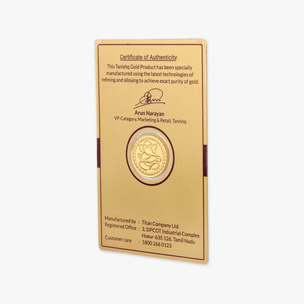 5 gram 24 Karat Gold Coin with Ganesha Motif,,hi-res image number null