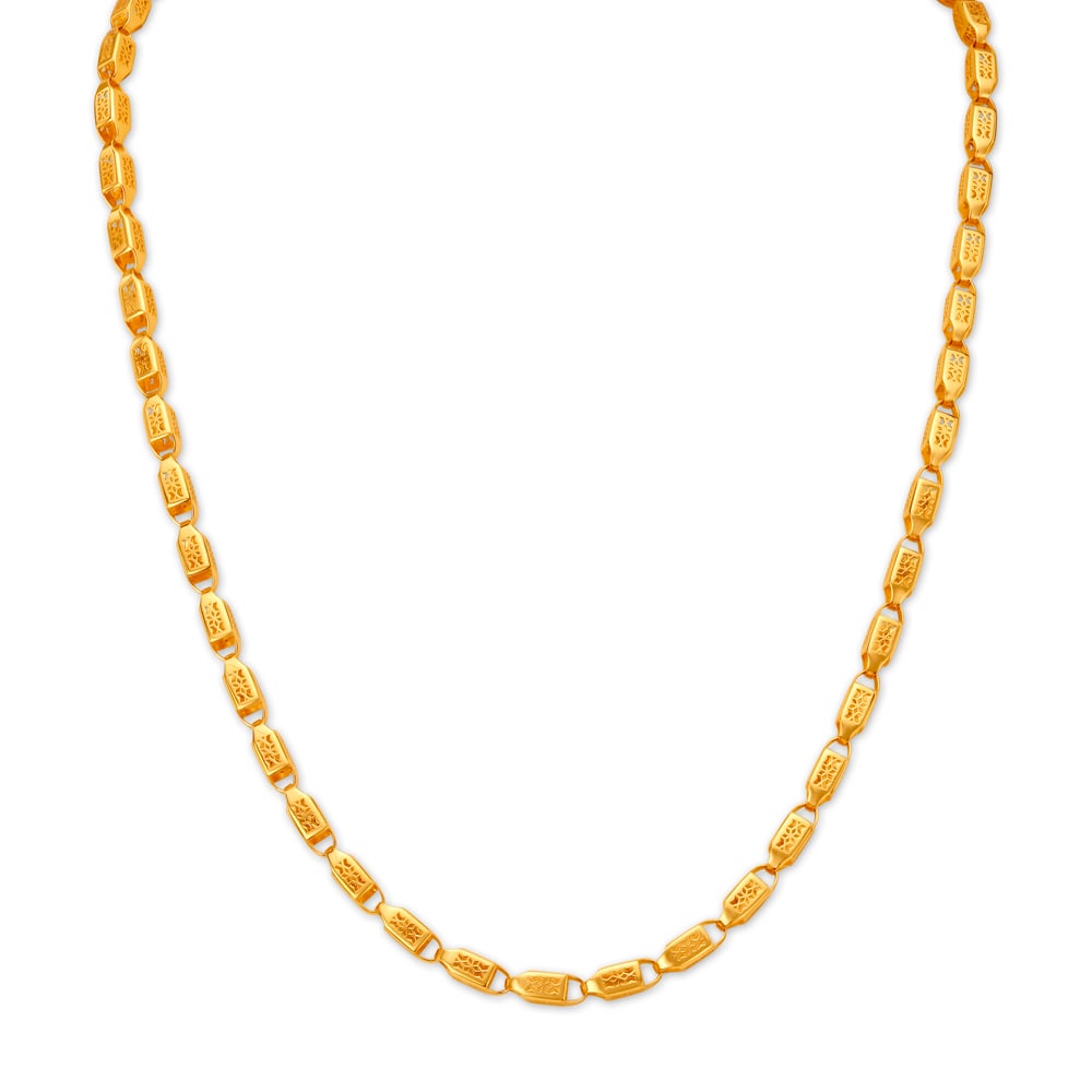 Modern Carved Gold Chain For Men