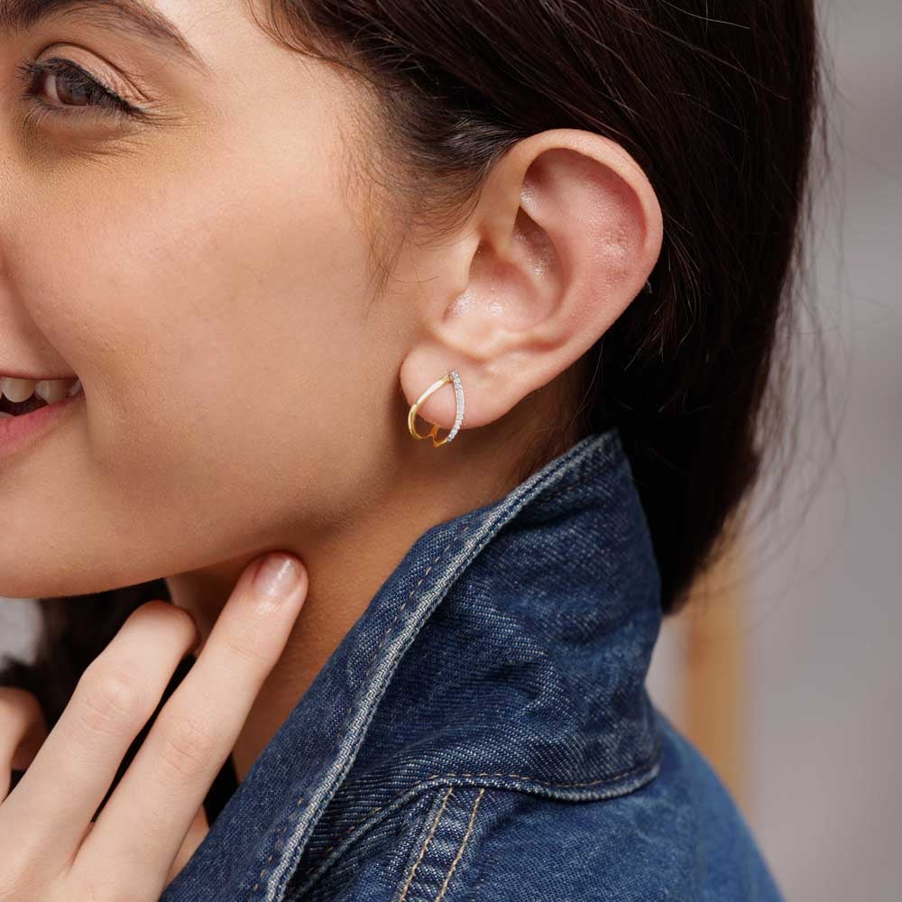 Flirty Swirl Diamond Hoop Earrings,,hi-res image number null