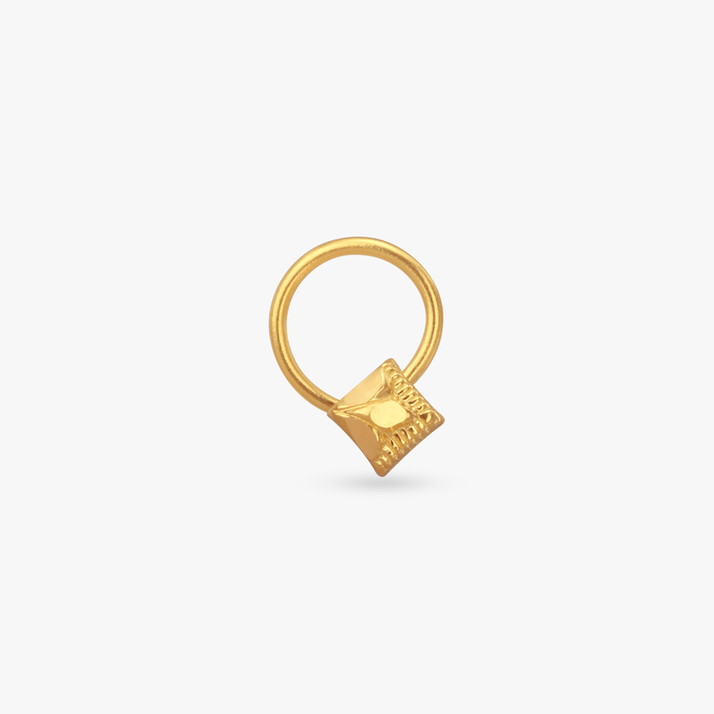 Minimalist Rhombus Gold Nose Pin,,hi-res image number null