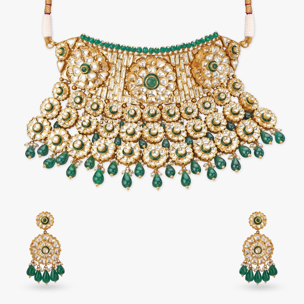 Floral Tapestry Gold Necklace Set,,hi-res image number null