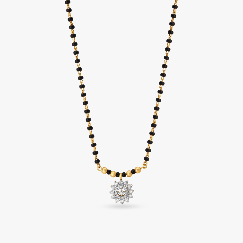 Sole Flower Diamond Mangalsutra,,hi-res image number null