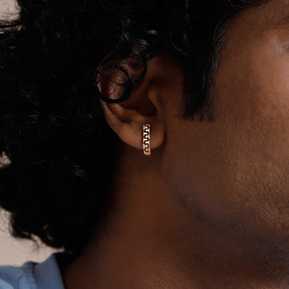 Playful Zipper Diamond Hoop Earrings,,hi-res image number null