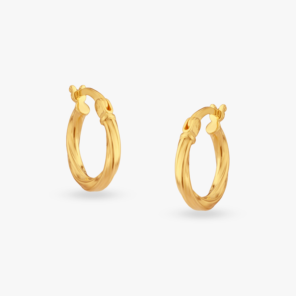 

Spiral Lustre Gold Hoop Earrings