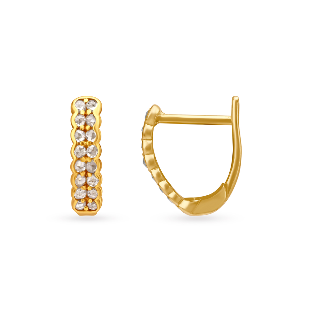 Selene Stone Gold Hoop Earrings,,hi-res image number null