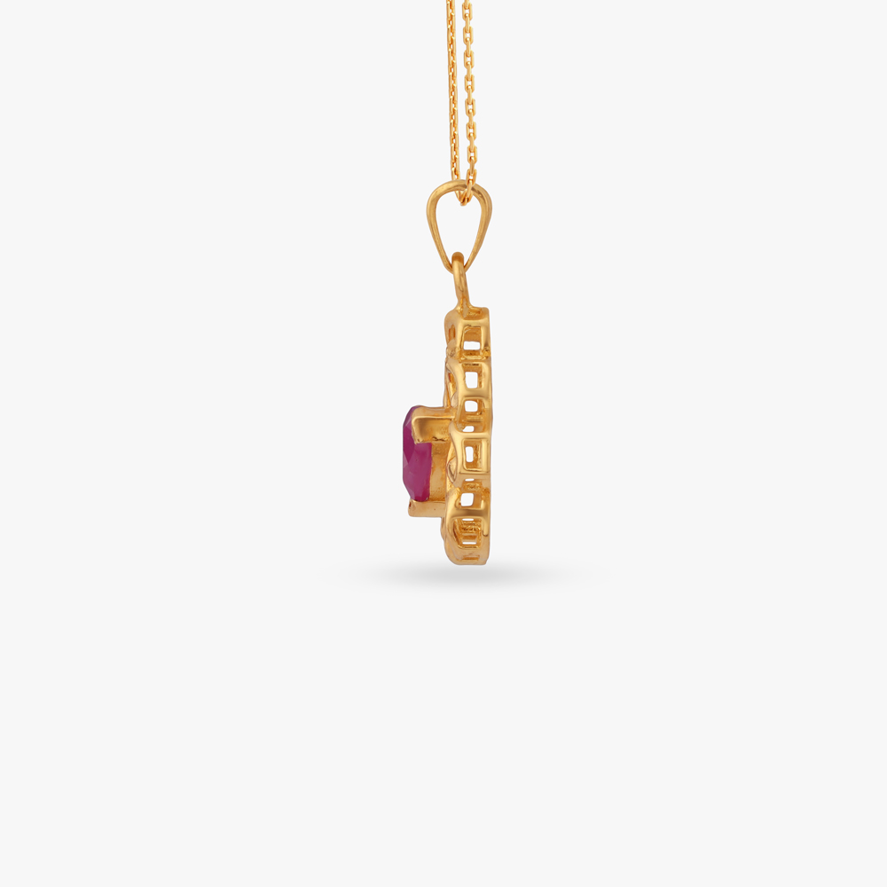 Floral Loop Gold Pendant,,hi-res image number null