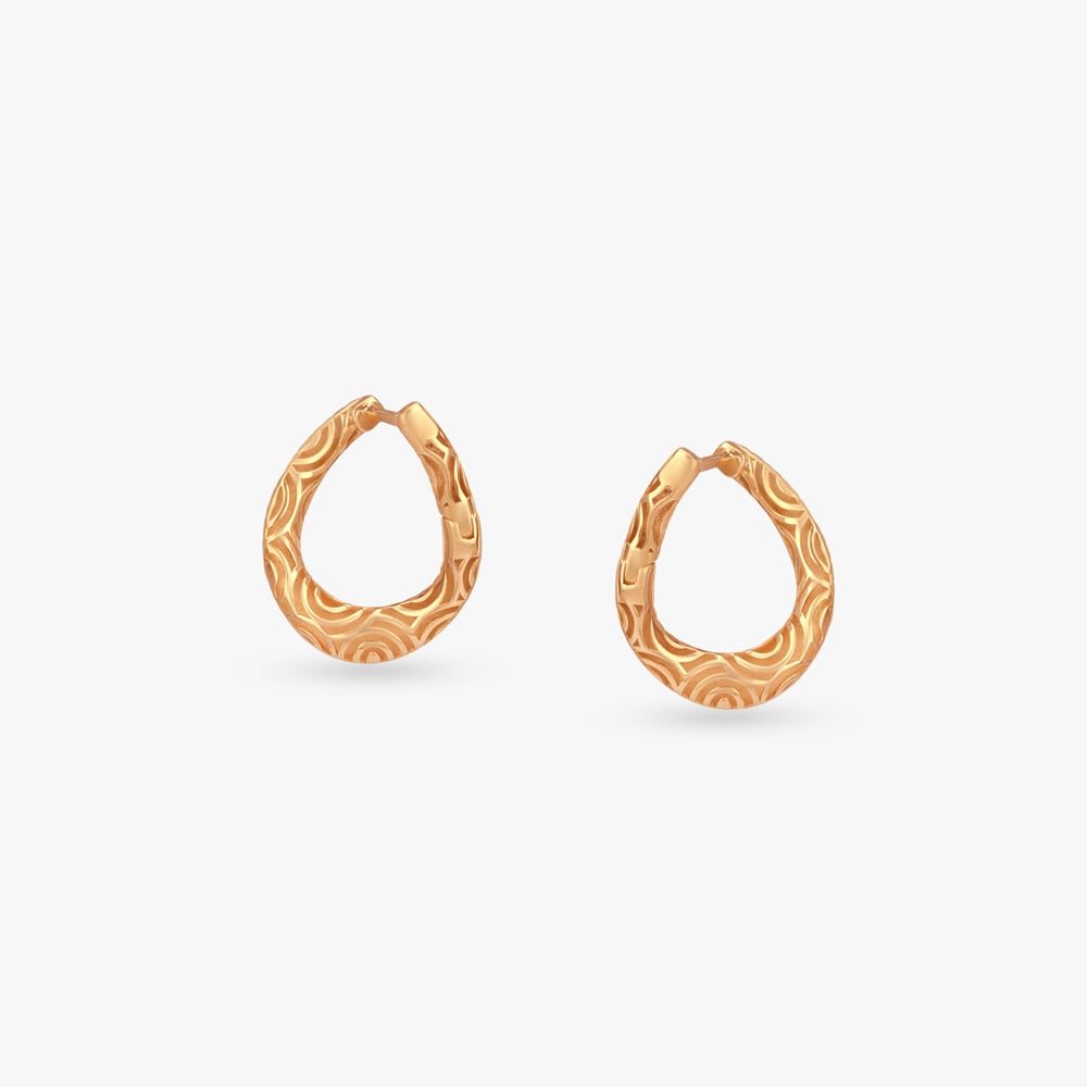 Ripple Grace Gold Hoop Earrings,,hi-res image number null