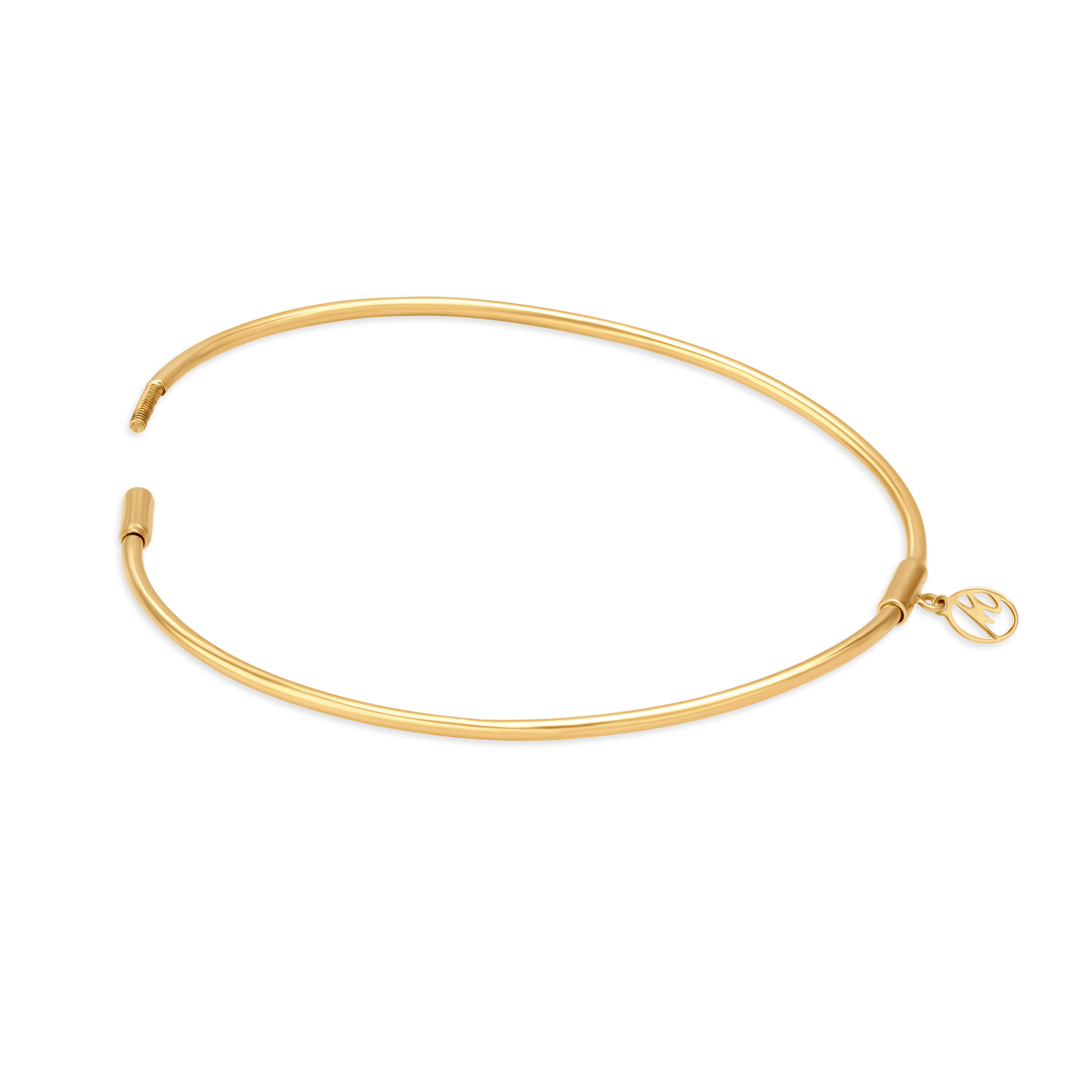 14KT Yellow-Rose Gold Bangle With Charm,,hi-res image number null
