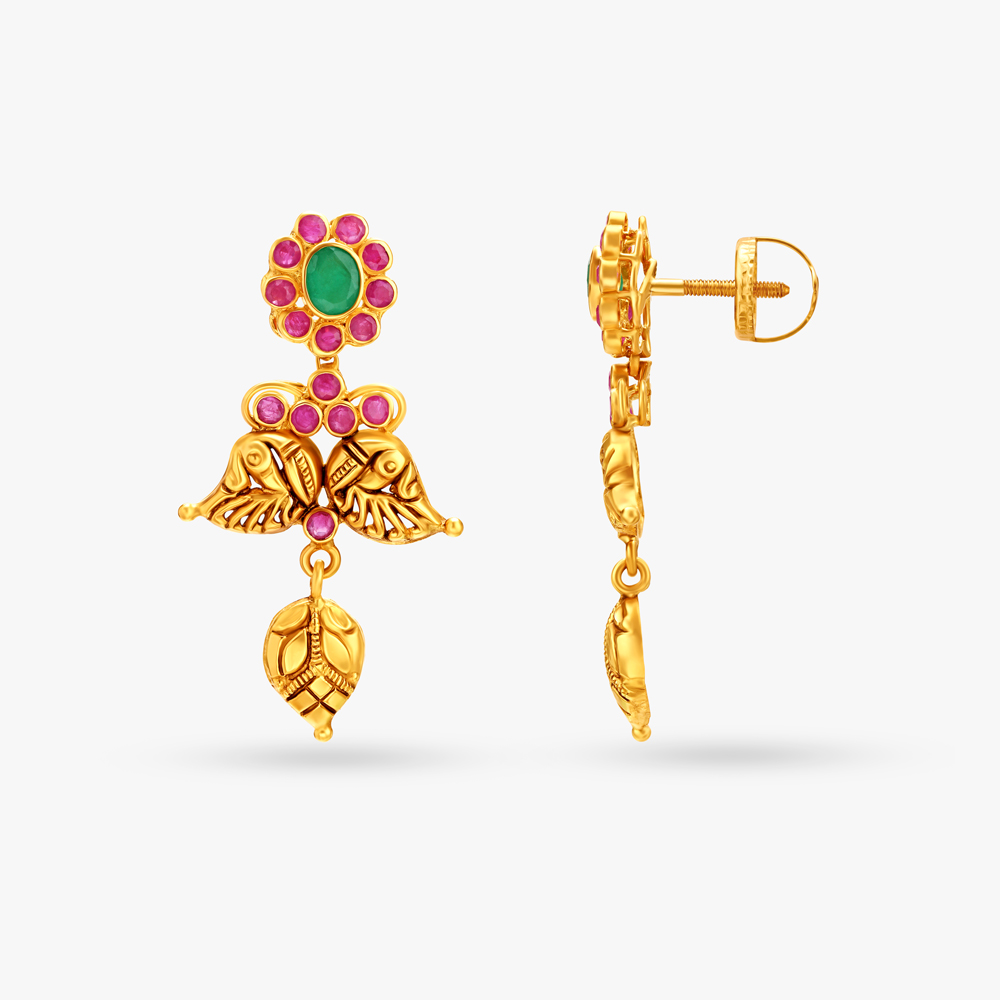 Illuminating Emerald and Rubies Drop Earrings,,hi-res image number null
