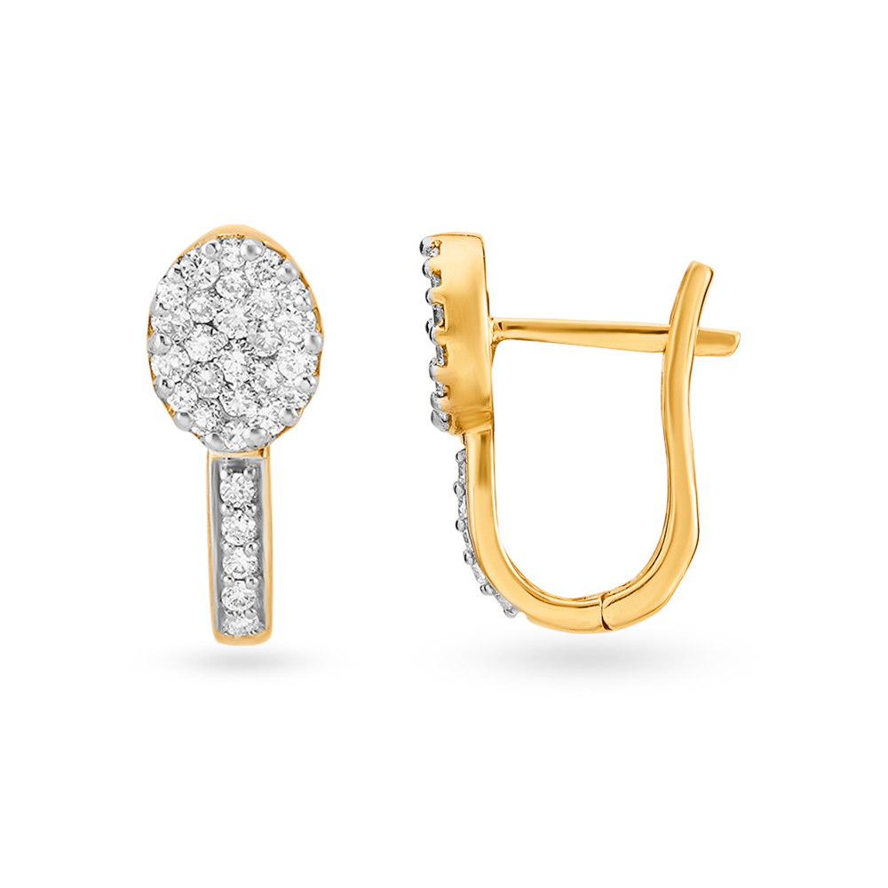 Resplendent Gold and Diamond Hoop Earrings,,hi-res image number null
