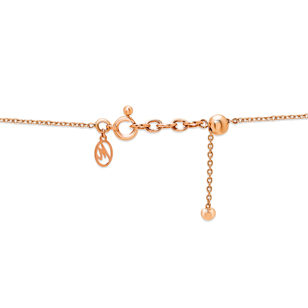 14Kt Rose Gold Oval Sparkling Diamond Necklace,,hi-res image number null