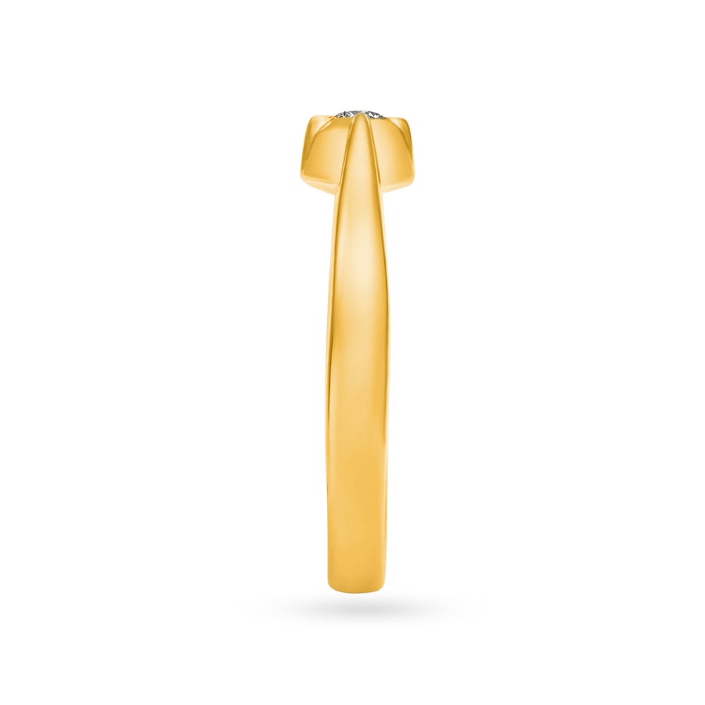 Glimmering Gold Solitaire Finger Ring,,hi-res image number null