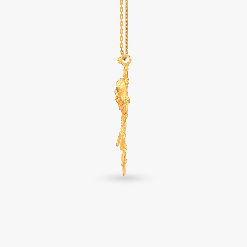 Vine Cascade Gold Dholna Pendant,,hi-res image number null