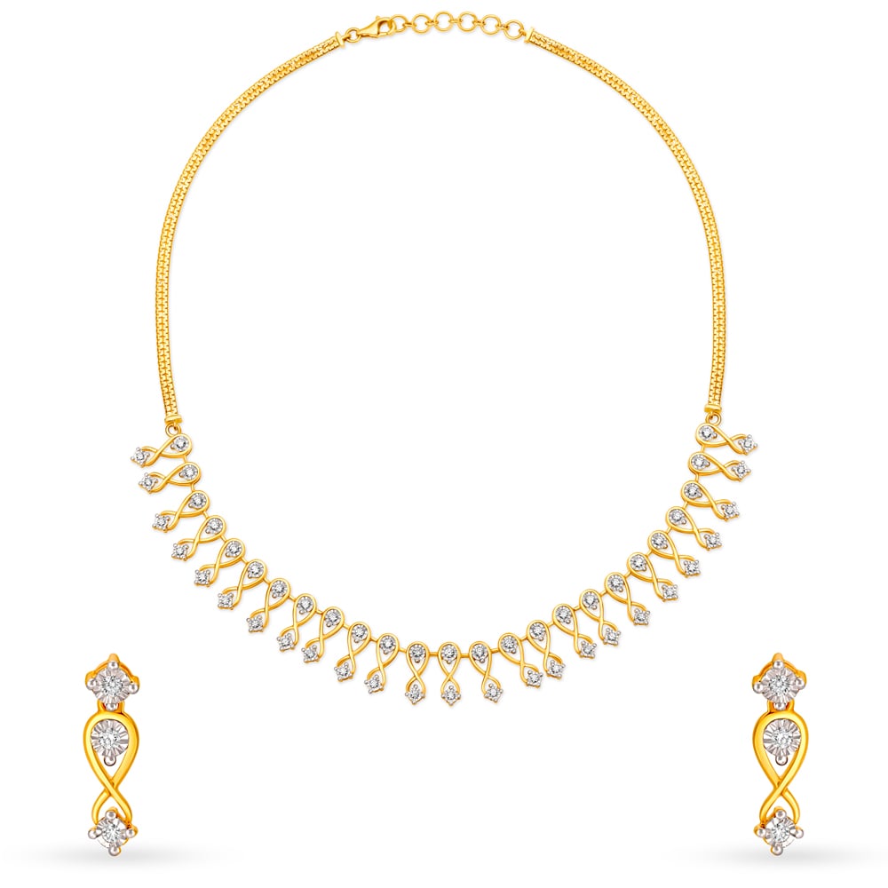 

Sparkling Diamond Necklace Set