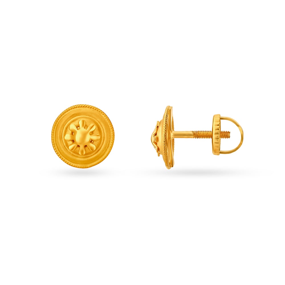 Traditional Floral Gold Jhumki Earrings,,hi-res image number null
