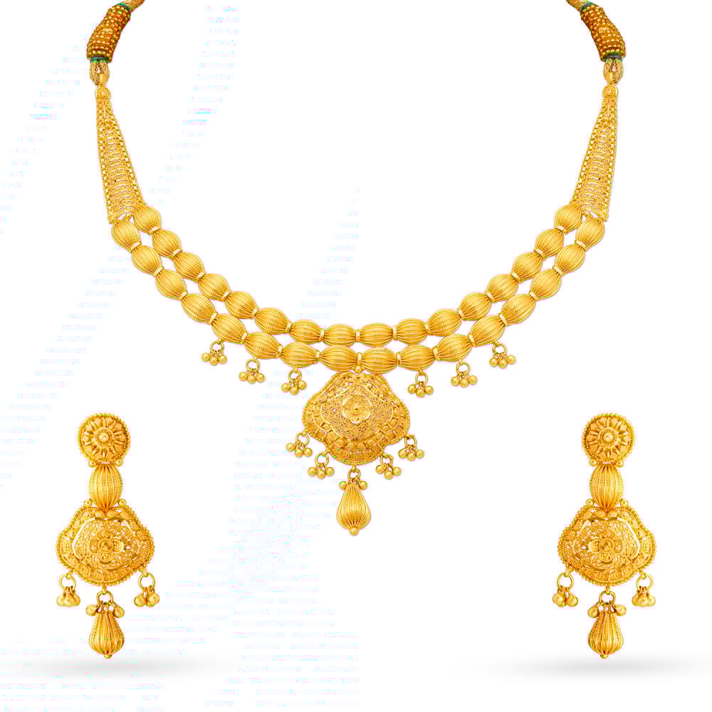 

Timeless Beaded Gold Necklace Set
